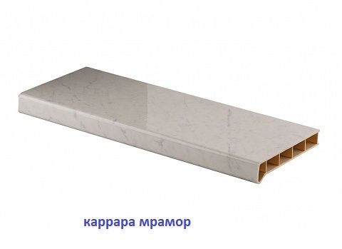 Пластиковый подоконник "Moeller" каррара мрамор глянец